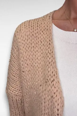 Alternative view of Vest met pailletten roze