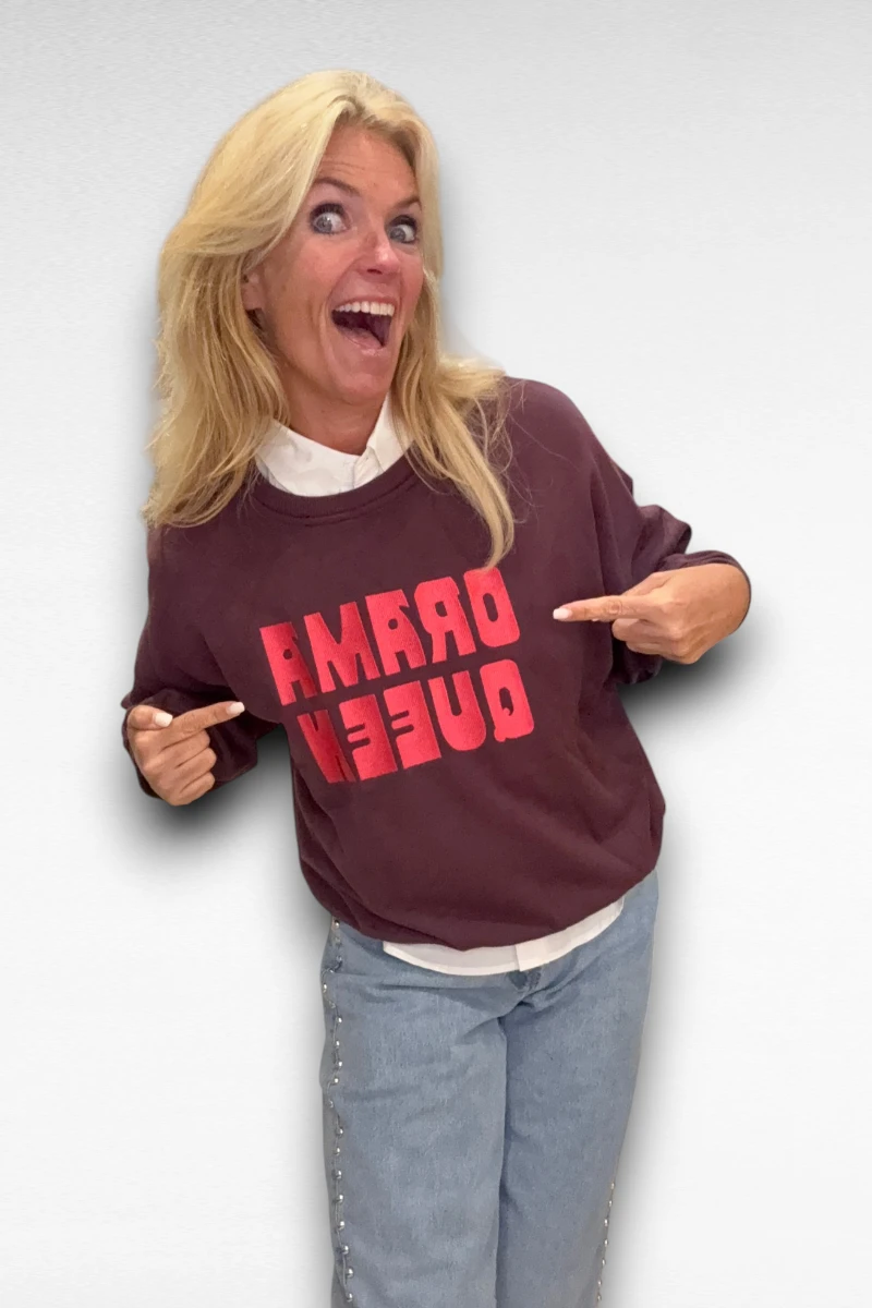 Sweat Oversize Drama Queen Paars - Afbeelding 3