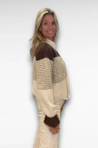 Alternative view of Vest met Strepen Bruin