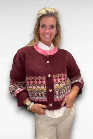 donker rood vest
