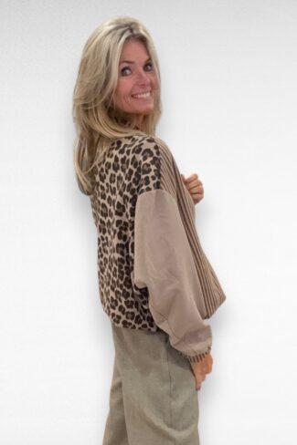 Alternative view of Gestreepte blouse Taupe