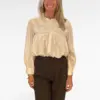 ecru glans blouse