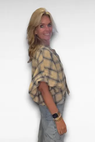 Alternative view of Geruite Blouse Beige