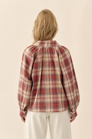 Blouse met strik Rood – achterkant