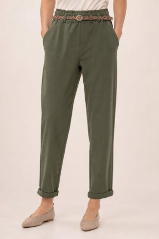 Broek Khaki met Riem – voorkant