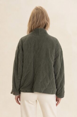 Corduroy Groen Vest / Jas – achterkant