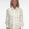 blouse met bruine bloemetjes