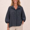 Geruite blouse Blauw – voorkant