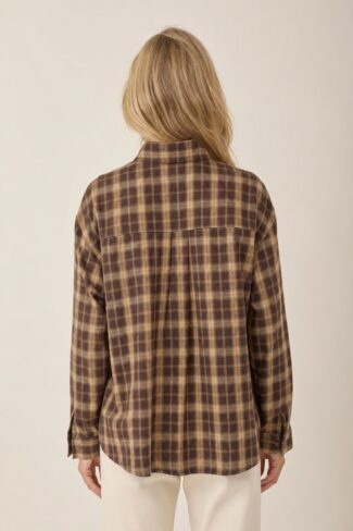 Geruite blouse bruin – achterkant