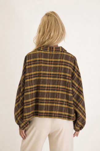 Geruite Blouse Geel – achterkant