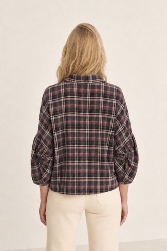 Geruite blouse Roze – achterkant