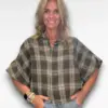geruite taupe groene blouse