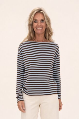 Gestreepte Blauw Top – voorkant