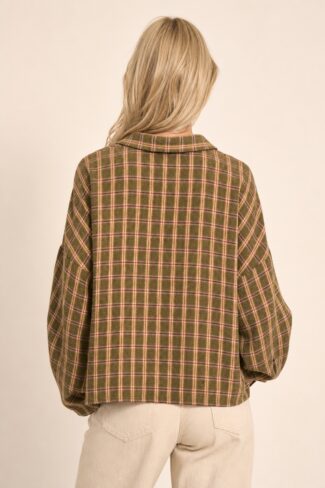 Groen geruite blouse – achterkant