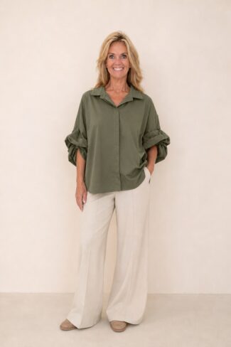 Groene blouse met lange mouwen – overzicht