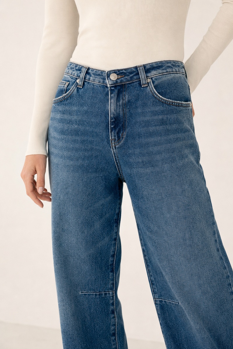 Jeans Barrel Louisa Blauw – detail