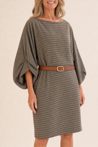 Jurk met Bruine Ruit – detail