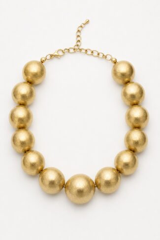 Mat gouden bollen ketting – volledig product