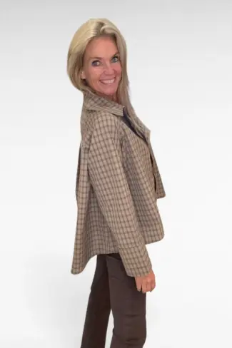 Alternative view of Wijde Blouse Ruit Groen