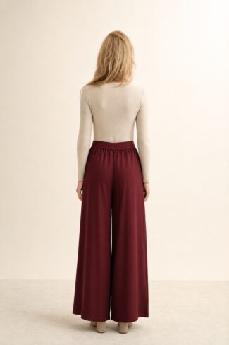 Wijde Broek Riem Bordeaux – achterkant