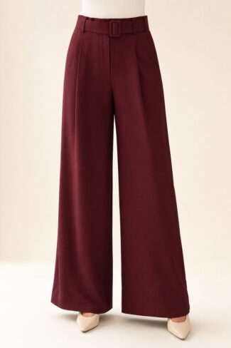 Wijde Broek Riem Bordeaux – voorkant