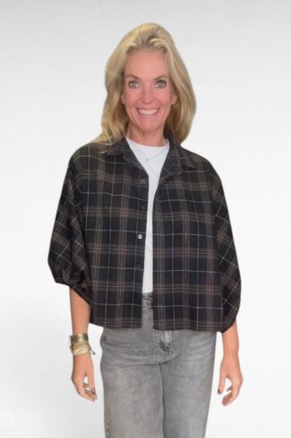 Zwarte damesblouse, voorkant