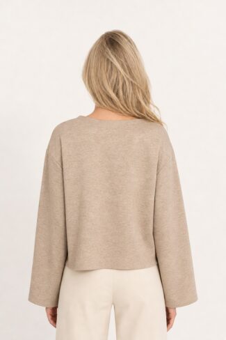 Beige Cropped Sweater, achterkant