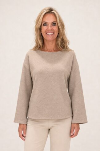 Beige Cropped Sweater, voorkant