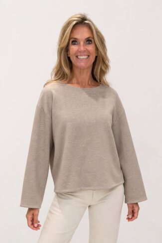 Beige Cropped Sweater, voorkant