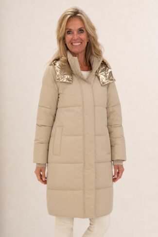 Beige Donsjas, voorkant