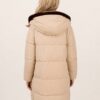 Beige Parka met bontvoering, achterkant