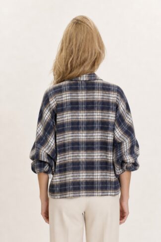 Blauwe damesblouse, achterkant