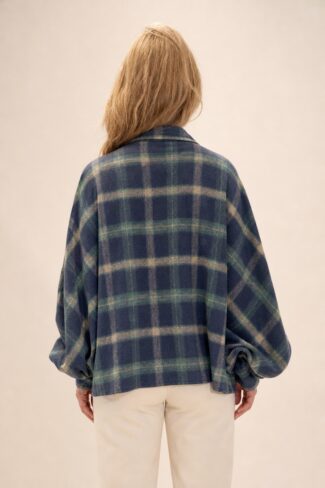 Blauwe damesblouse, achterkant
