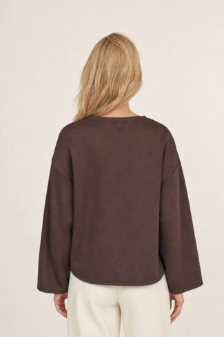 Bruine Cropped Sweater, achterkant