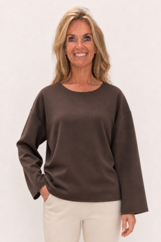 Bruine Cropped Sweater, voorkant