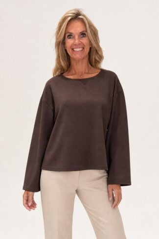 Bruine Cropped Sweater, voorkant