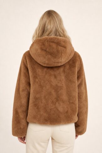 Bruine Reversibel winterjas, achterkant