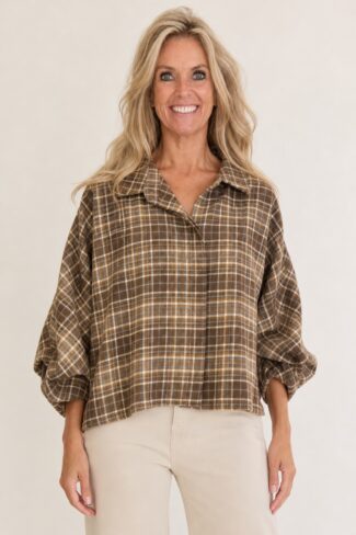 Camel damesblouse, voorkant