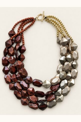 Goudkleurige grote kralenketting, volledig product