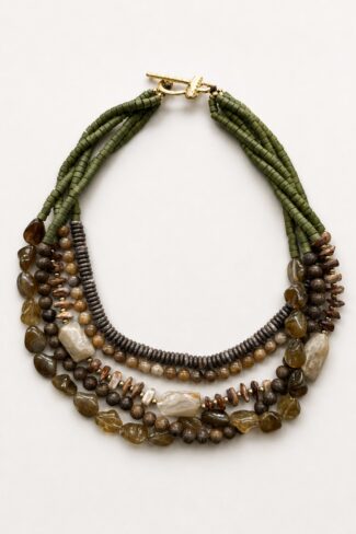 Goudkleurige kralenketting, volledig product