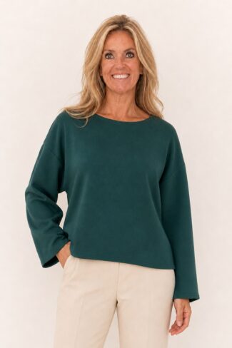 Groene Cropped Sweater, voorkant