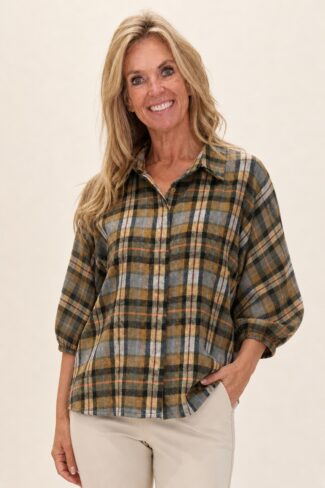 Groene damesblouse, voorkant