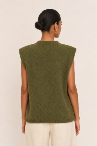 Groene Pull met Epauletten, achterkant