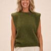 Groene Pull met Epauletten, voorkant
