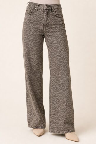 Jean Wide Leg Bruin, voorkant
