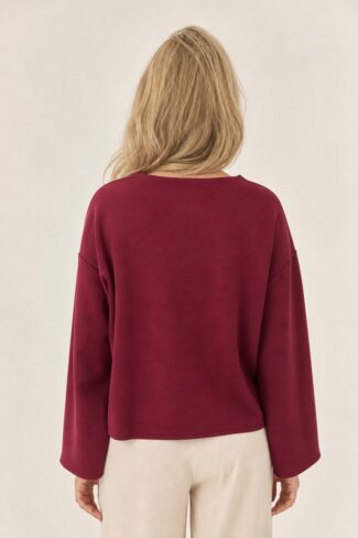 Rode Cropped Sweater, achterkant